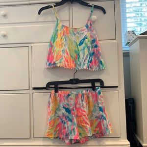 Lilly Pulitzer Crop Top and Shorts Set